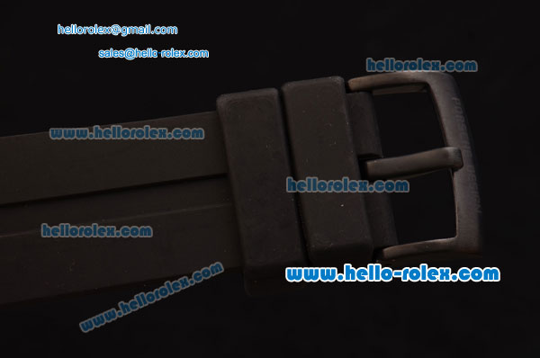 Porsche Design Chrono Miyota OS20 Quartz PVD Case with Black Rubber Strap Black Dial Yellow Pointer - Click Image to Close